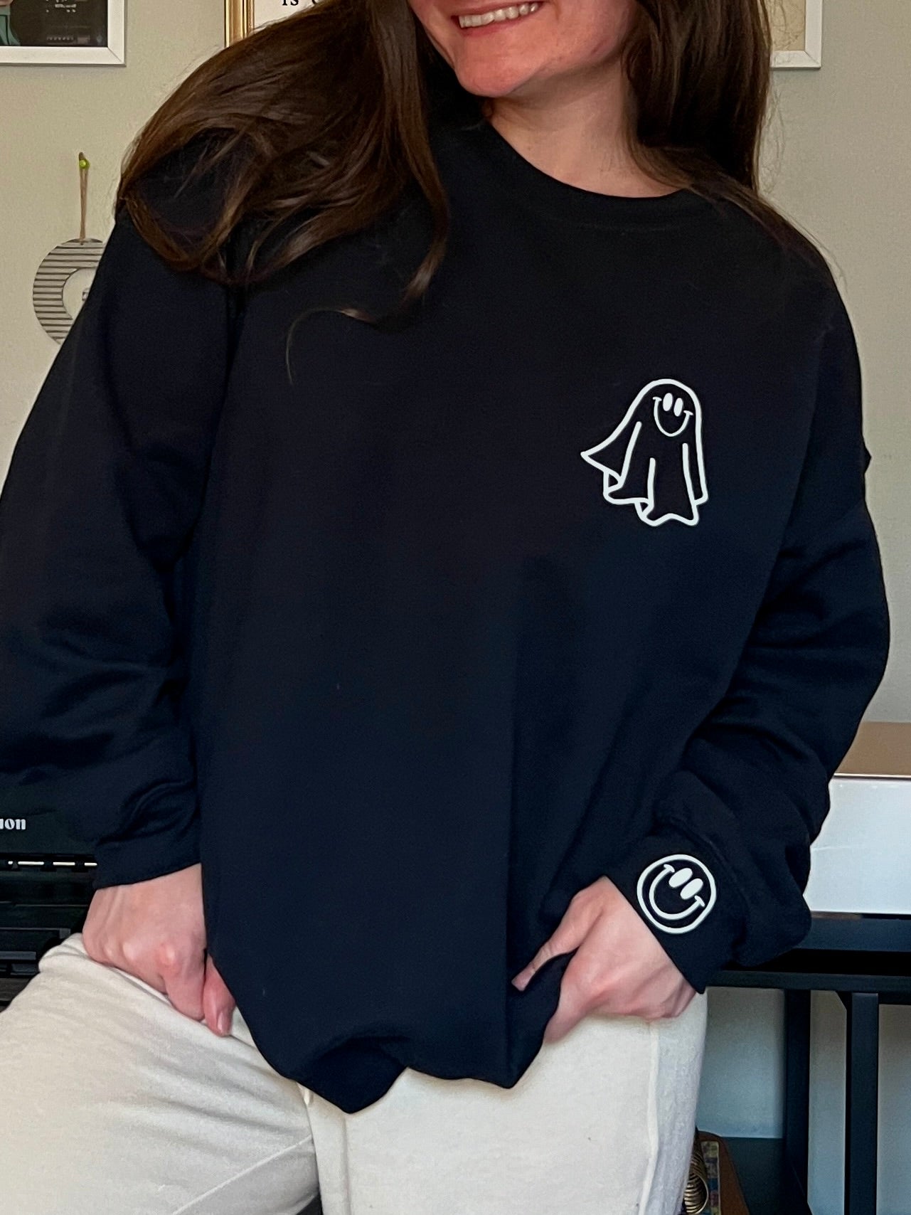 Happy Ghost Crewneck Sweatshirt